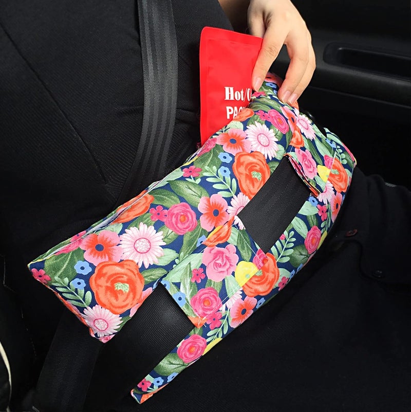 HapiPoppy Hysterectomy Pillow Abdominal Post Surgery Pillows with Pocket Comfort for Ice Heat Packs Tummy Tuck Belly Incision Recovery Seatbelt Gifts Women Patients (Painting Flower) - Image 1